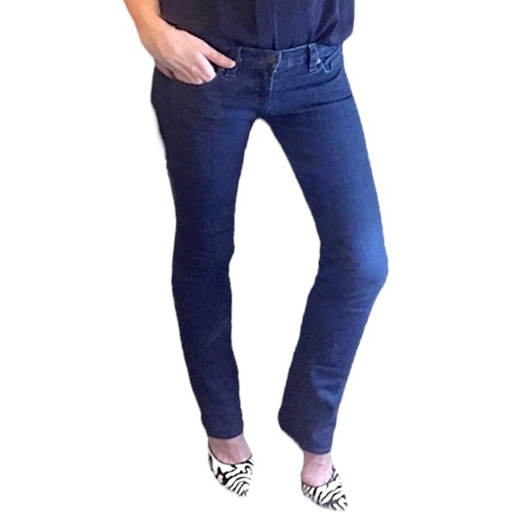 J Brand Dark Blue Indigo Wash Low Rise Straight Leg Boot Cut Denim Jeans - 26 - Picture 6 of 16